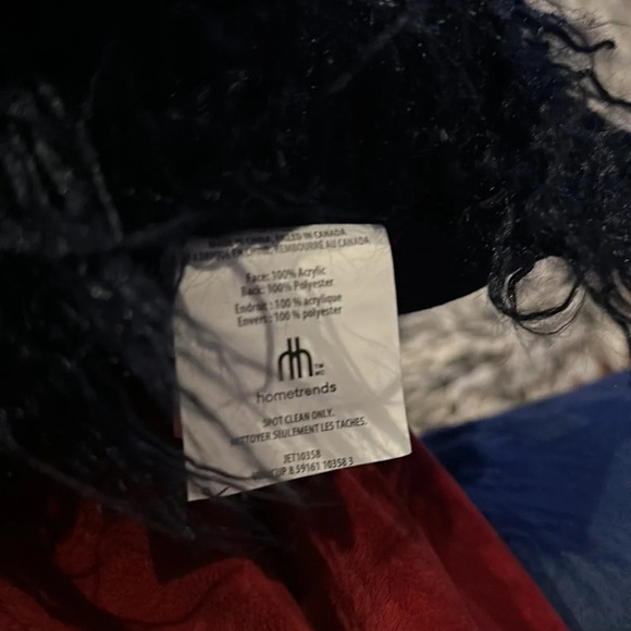 Luxe Navy blue fuzzy comfy  throw pillow cushion - Picture 5 of 5